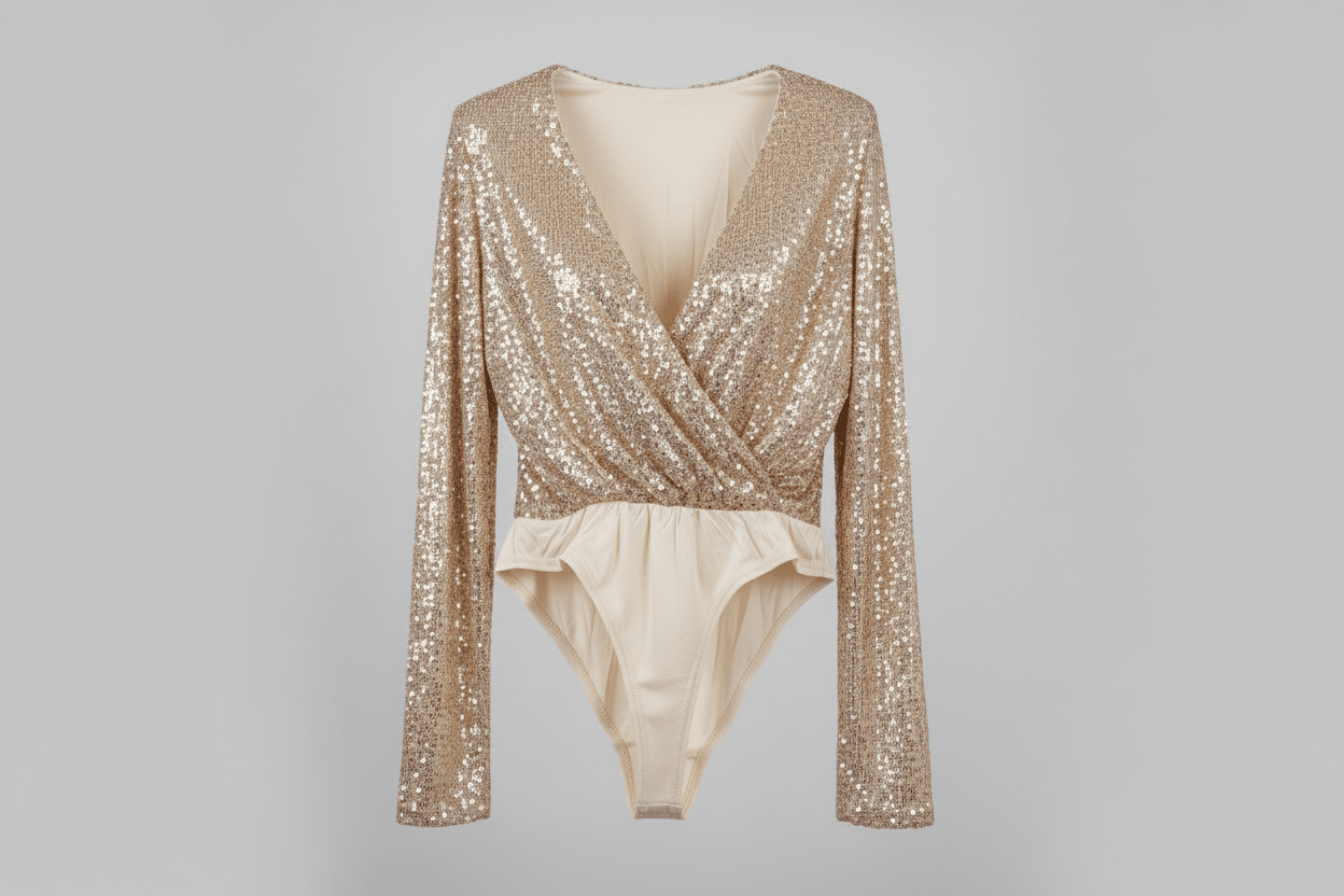 Bodie à sequin Doré, le glamour - L'atelier d'Alice