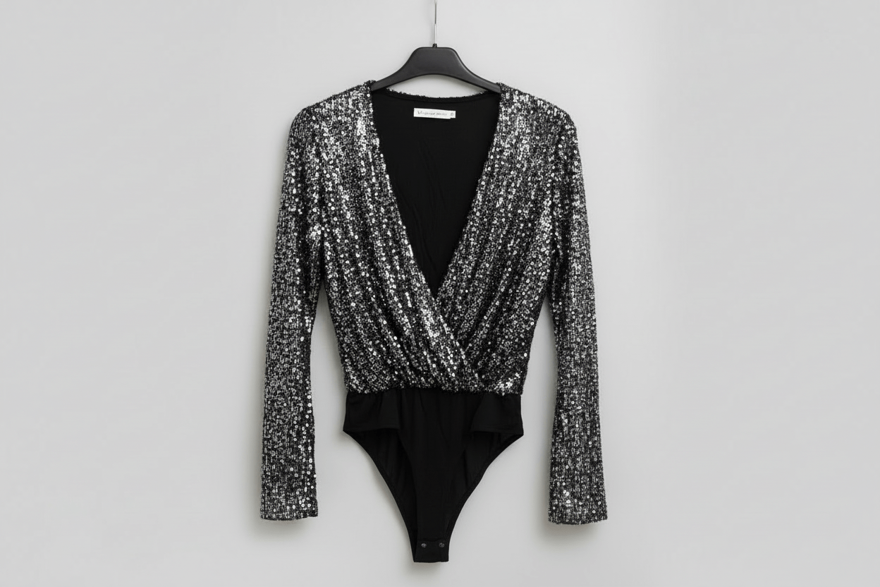 Bodie à sequin Noir - L'atelier d'Alice