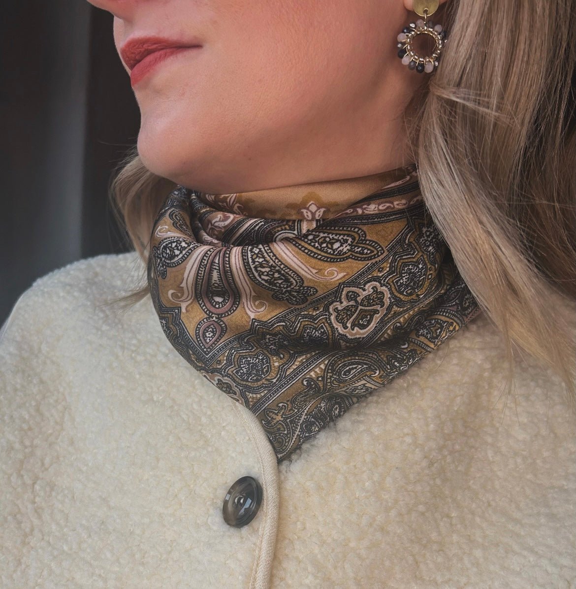 Foulard Brun, le moderne - L'atelier d'Alice